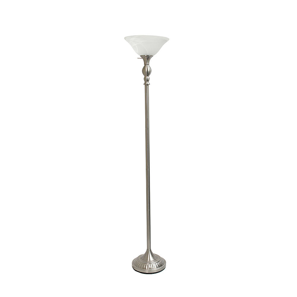 Lalia Home Classic 1 Light Torchiere 1400lm Floor Lamp with Marbleized  Glass Shade Brushed Nickel LHF-3001-BN - Best Buy