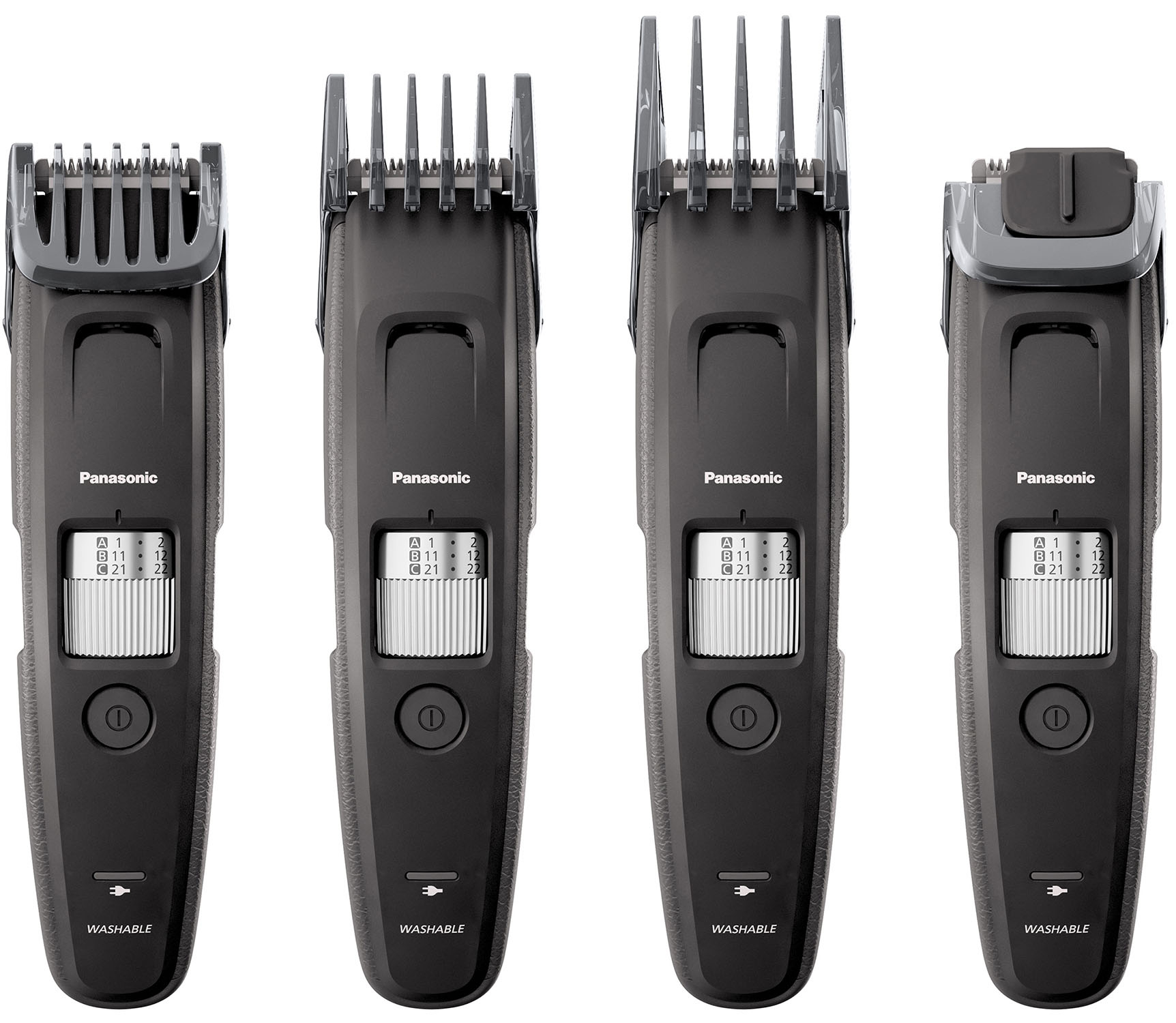 Left View: Panasonic - ER-GB96-K Rechargeable Beard Trimmer with 4 Attachments Wet/Dry - Black