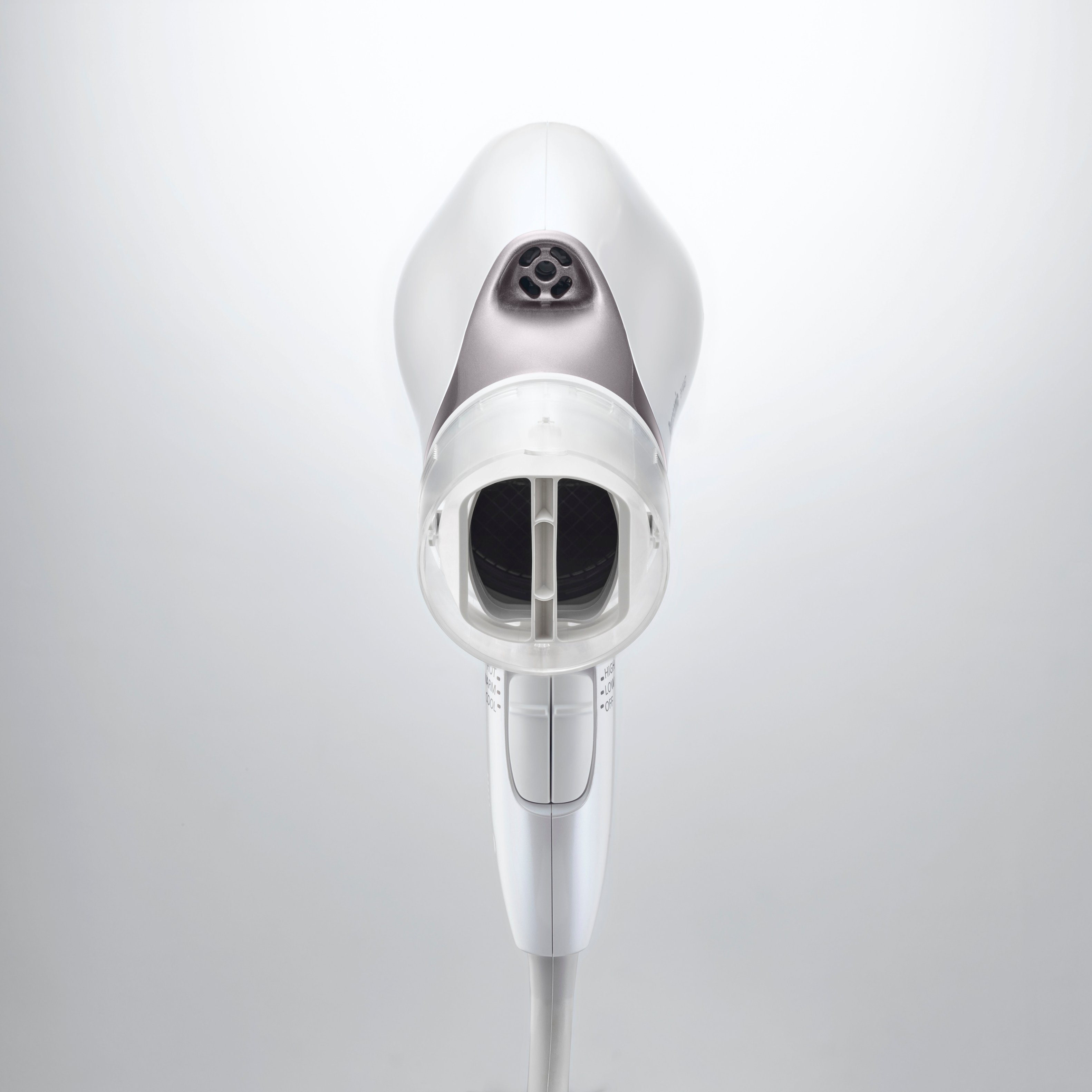Left View: Panasonic - EH-NA67-W Nanoe Hair Dryer with Oscillating QuickDry Nozzle - White