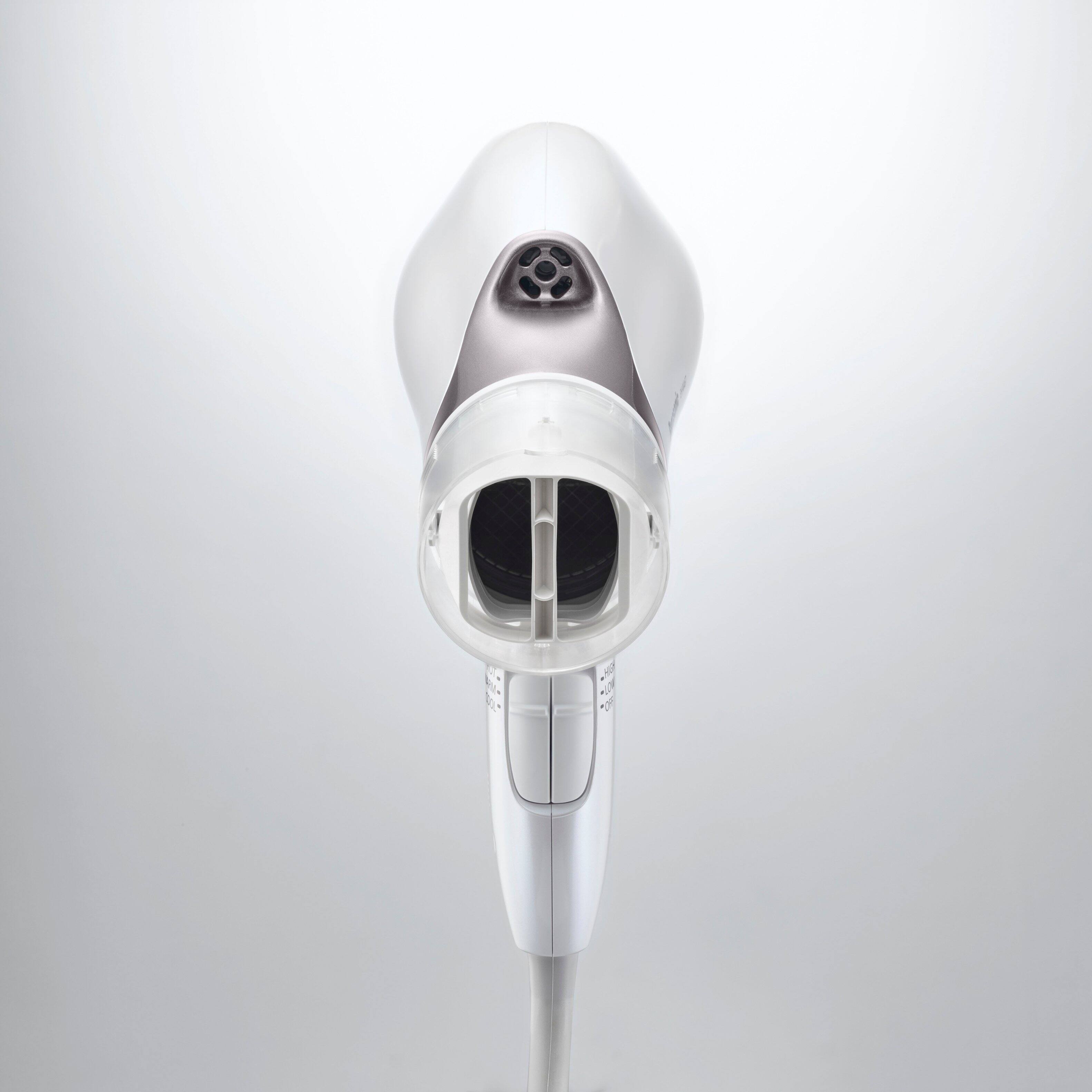 Left. Panasonic - EH-NA67-W Nanoe Hair Dryer with Oscillating QuickDry Nozzle - White.