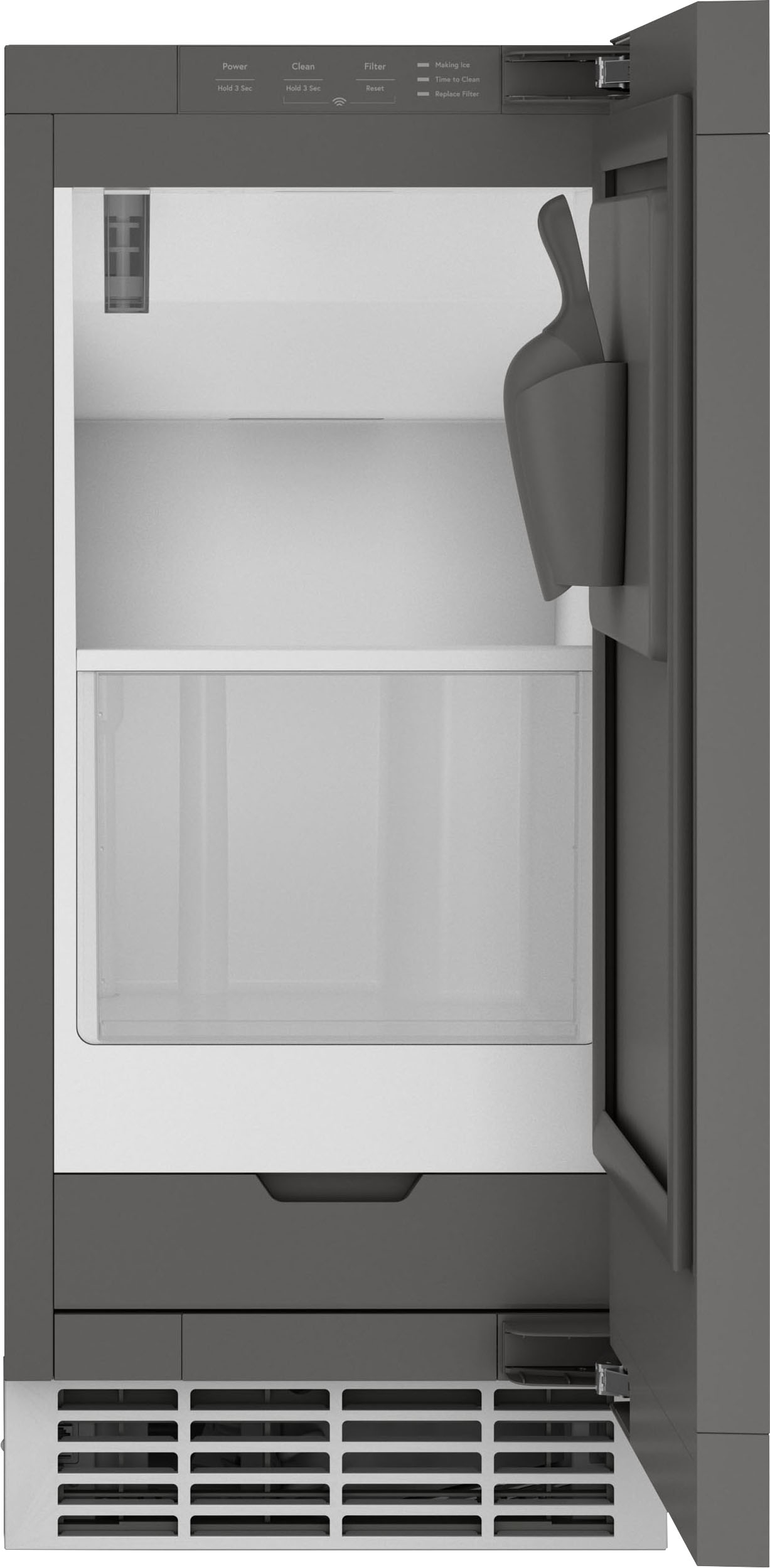 GE Profile 15 26-Lb. Freestanding Icemaker with Nugget Ice Custom Panel  Ready UNC15NPRII - Best Buy