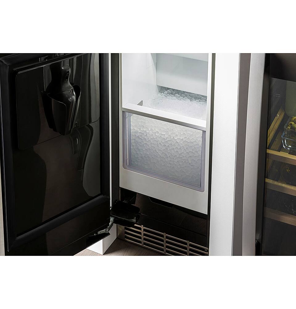 Alt View 16. GE Profile - 15" 26-Lb. Built-In Icemaker with Nugget Ice - Custom Panel Ready.