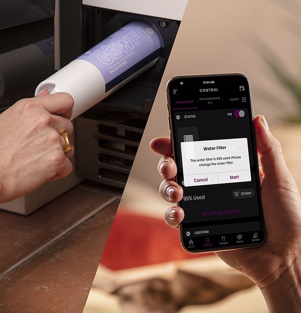 Alt View 28. GE Profile - 15" 26-Lb. Built-In Icemaker with Nugget Ice - Custom Panel Ready.