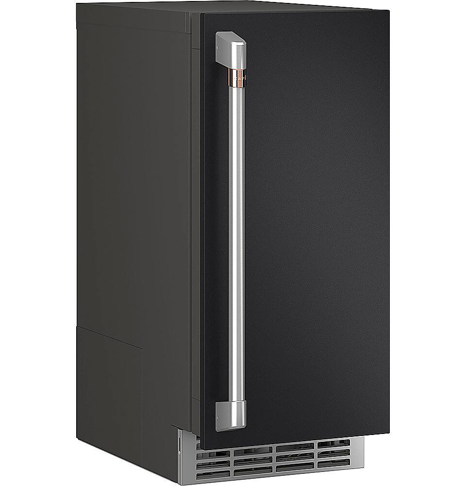 Angle. Café - Ice Maker Door Kit - Matte Black.