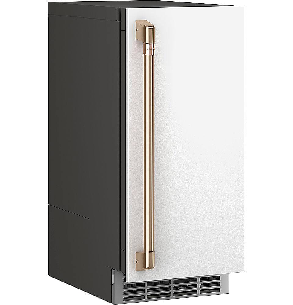 Angle. Café - Ice Maker Door Kit - Matte White.