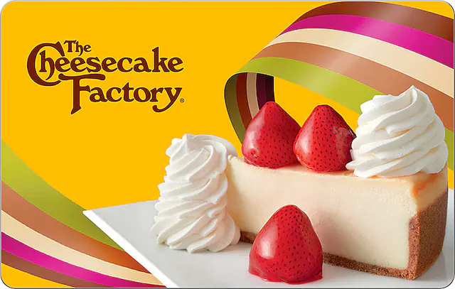 Front. Cheesecake Factory - $25 Gift Card.