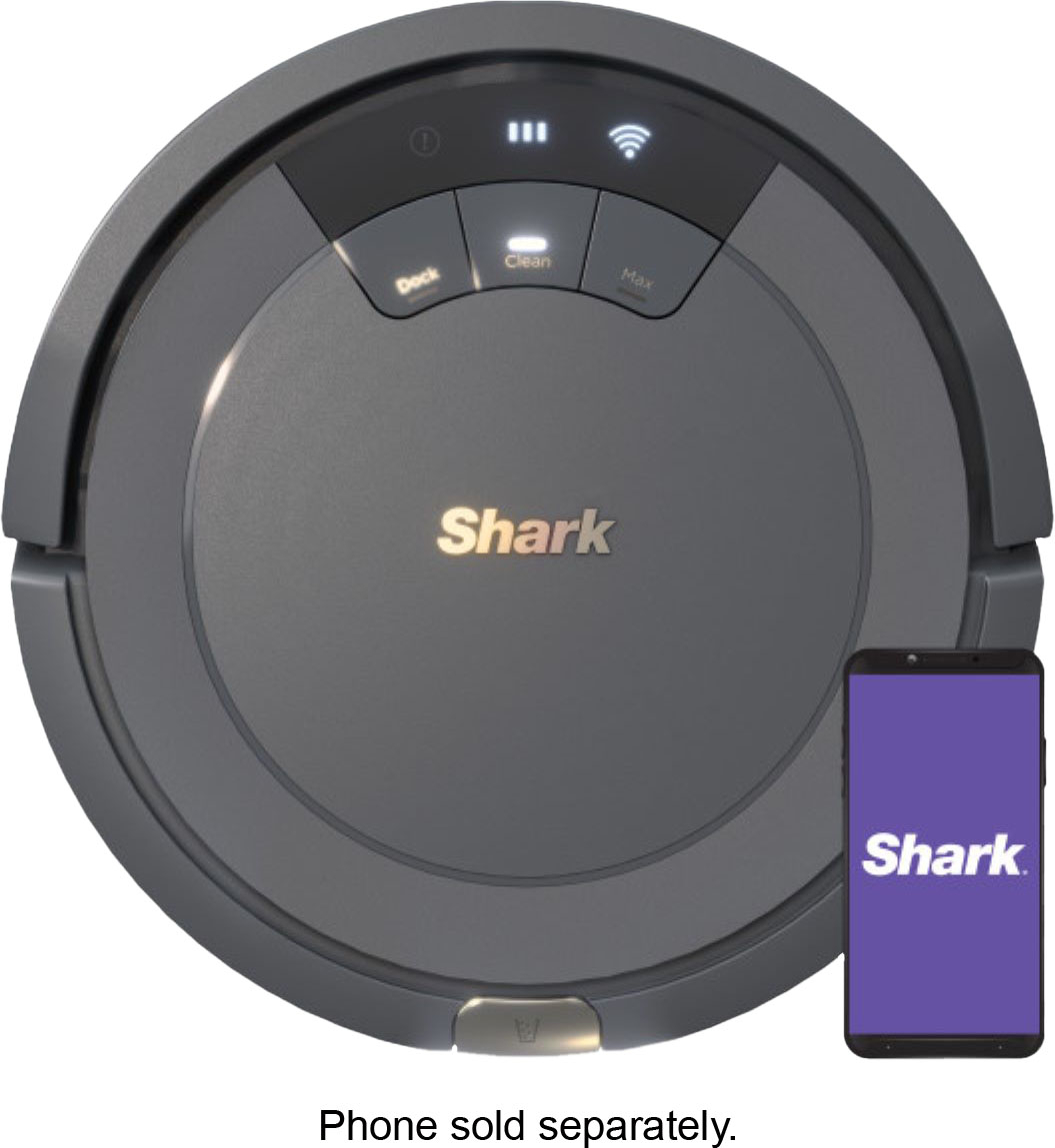 Angle View: Shark ION Robot A753, Robot Vacuum, Wi-Fi Connected, 120min Runtime, Works with Alexa, Multi-Surface Cleaning - Smoke/Ash