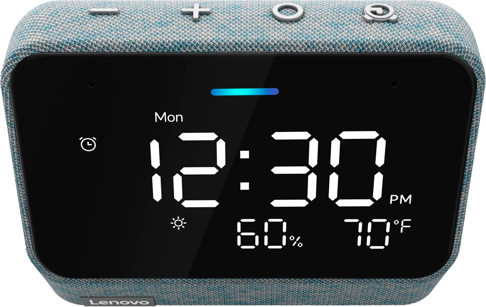 Alt View 11. Lenovo - Smart Clock Essential 4" Smart Display with Alexa - Misty Blue.