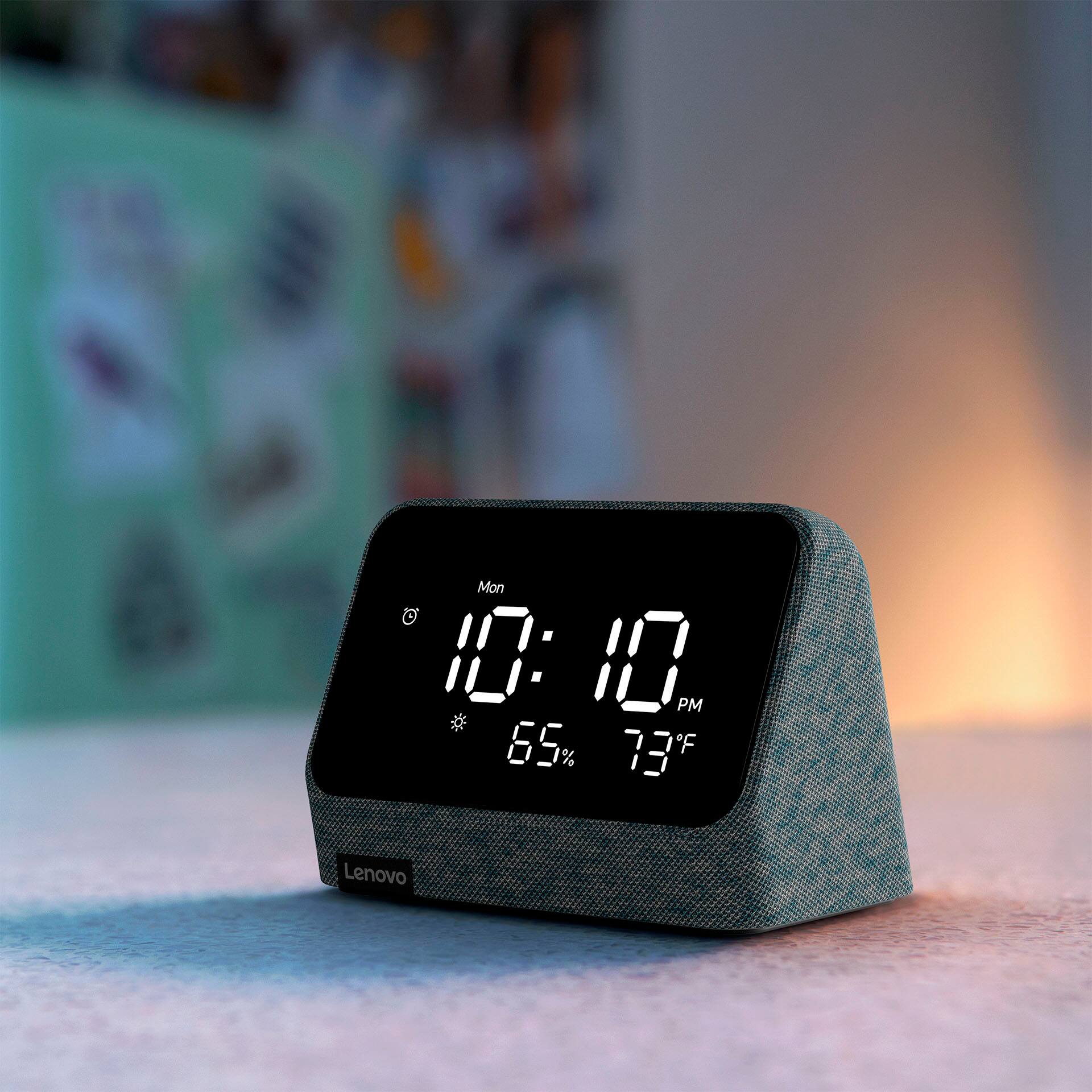 Alt View 14. Lenovo - Smart Clock Essential 4" Smart Display with Alexa - Misty Blue.