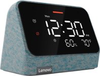 Front Zoom. Lenovo - Smart Clock Essential 4" Smart Display with Alexa - Misty Blue.
