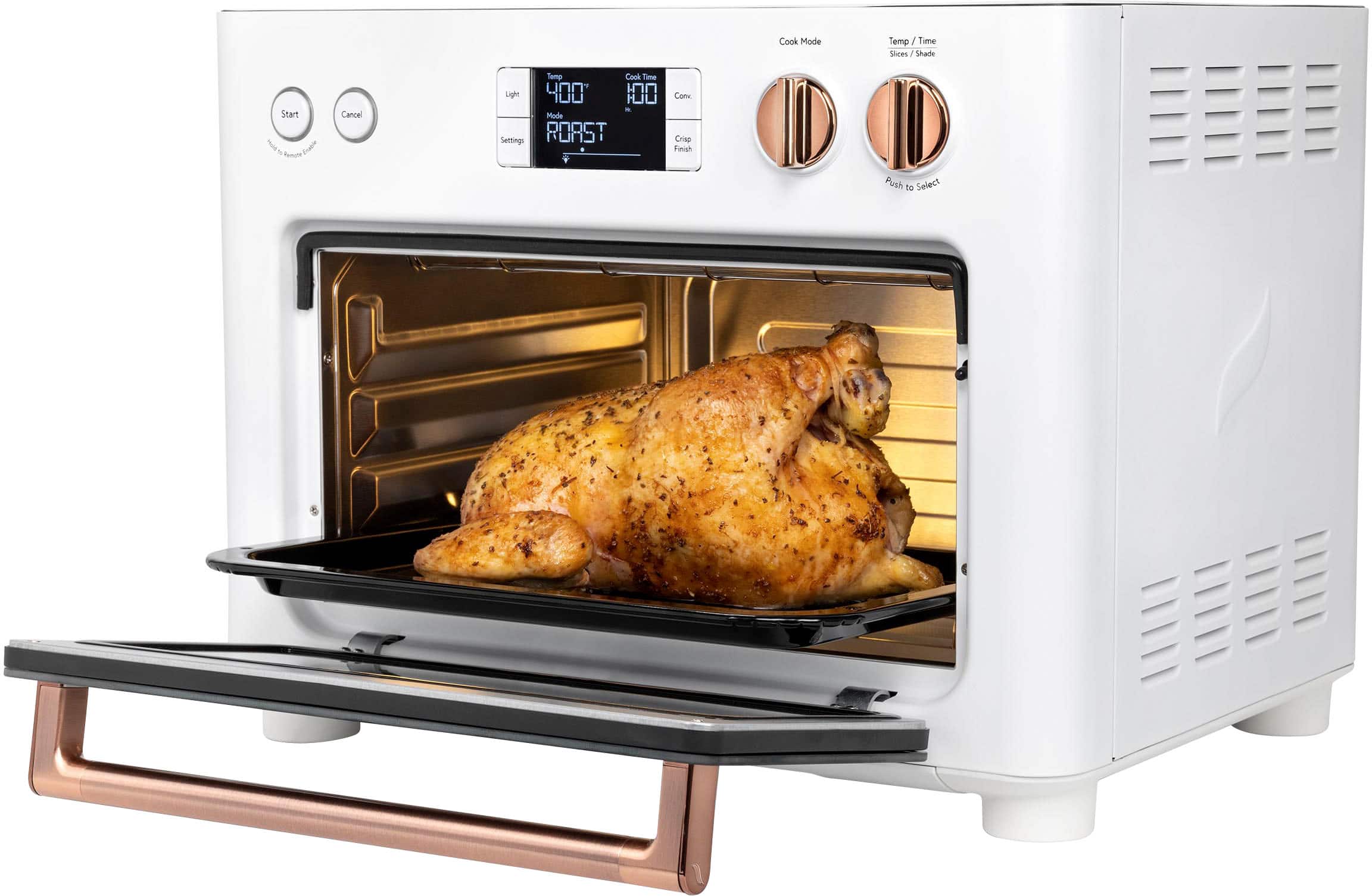 Angle. Café - Couture Smart Toaster Oven with Air Fry - Matte White.