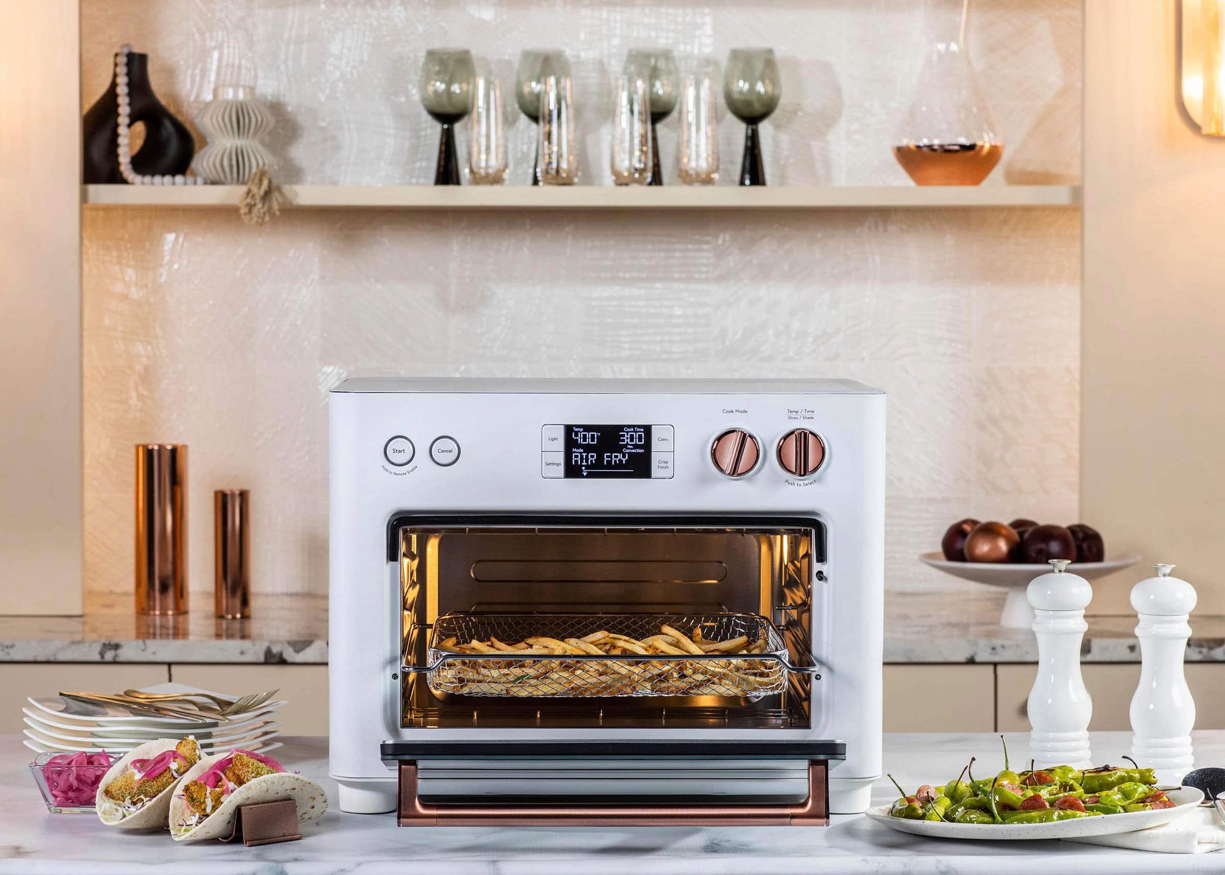 Alt View 1. Café - Couture Smart Toaster Oven with Air Fry - Matte White.