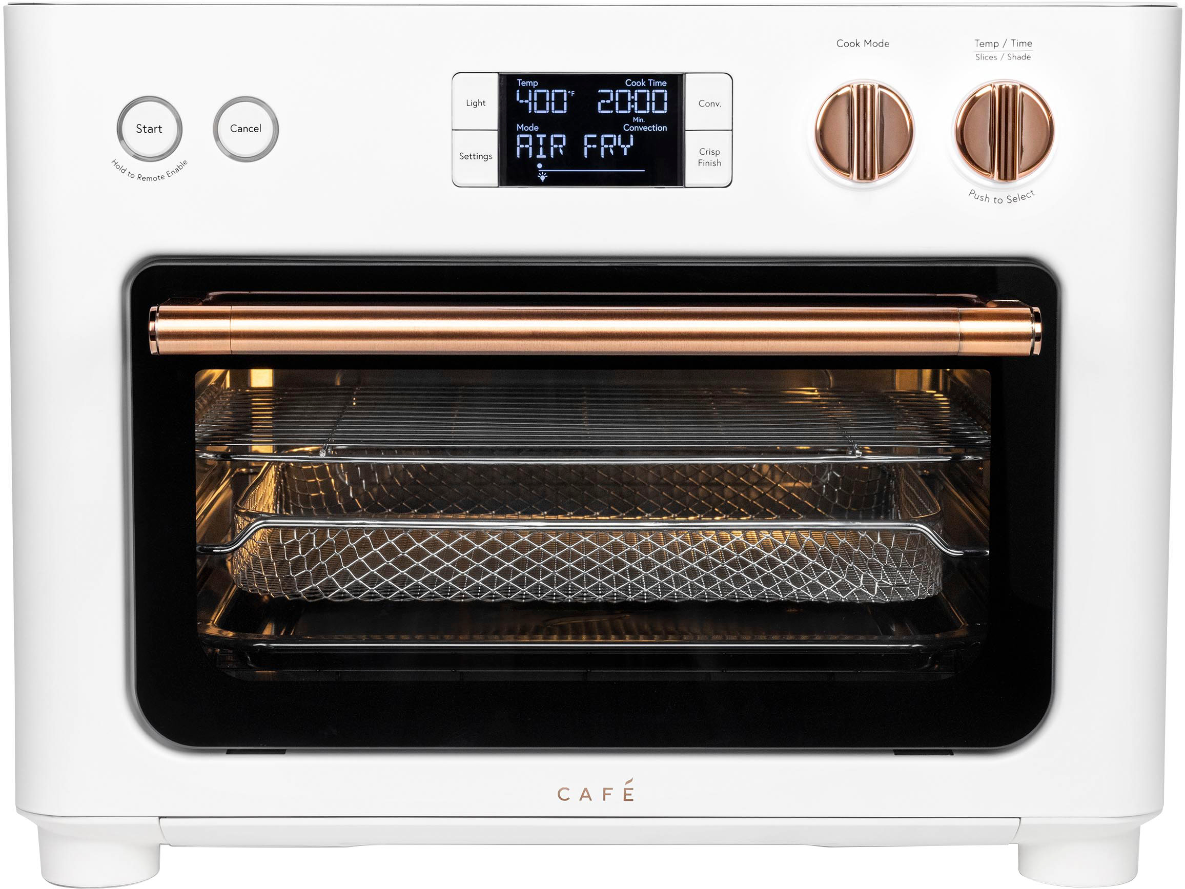 Left View: Café Couture Smart Toaster Oven with Air Fry - Matte White