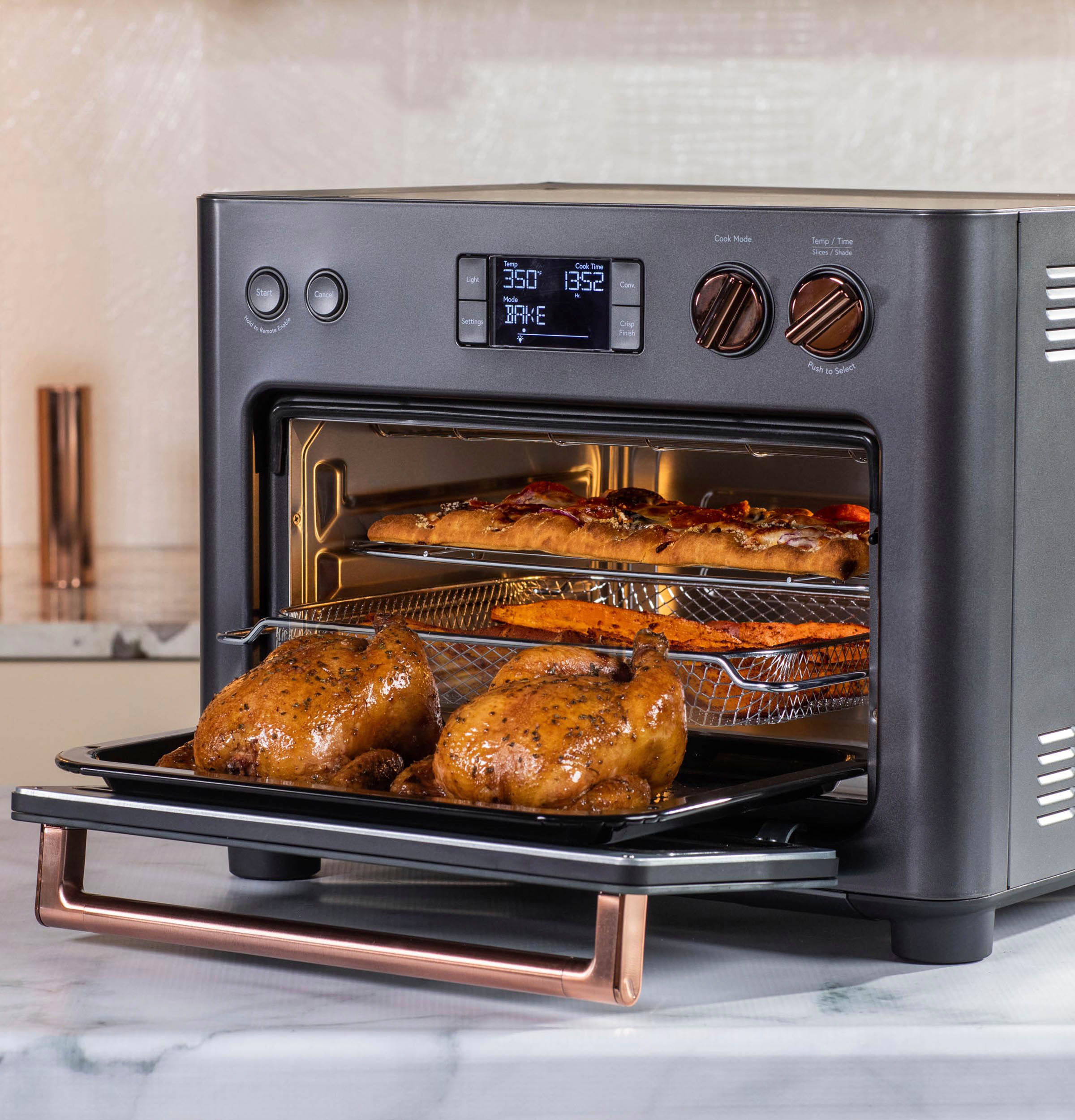 Toaster Oven Air Fryer and Rotisserie 1.1 Cu. Ft. 1800-W 6-Slice Stainless  Steel