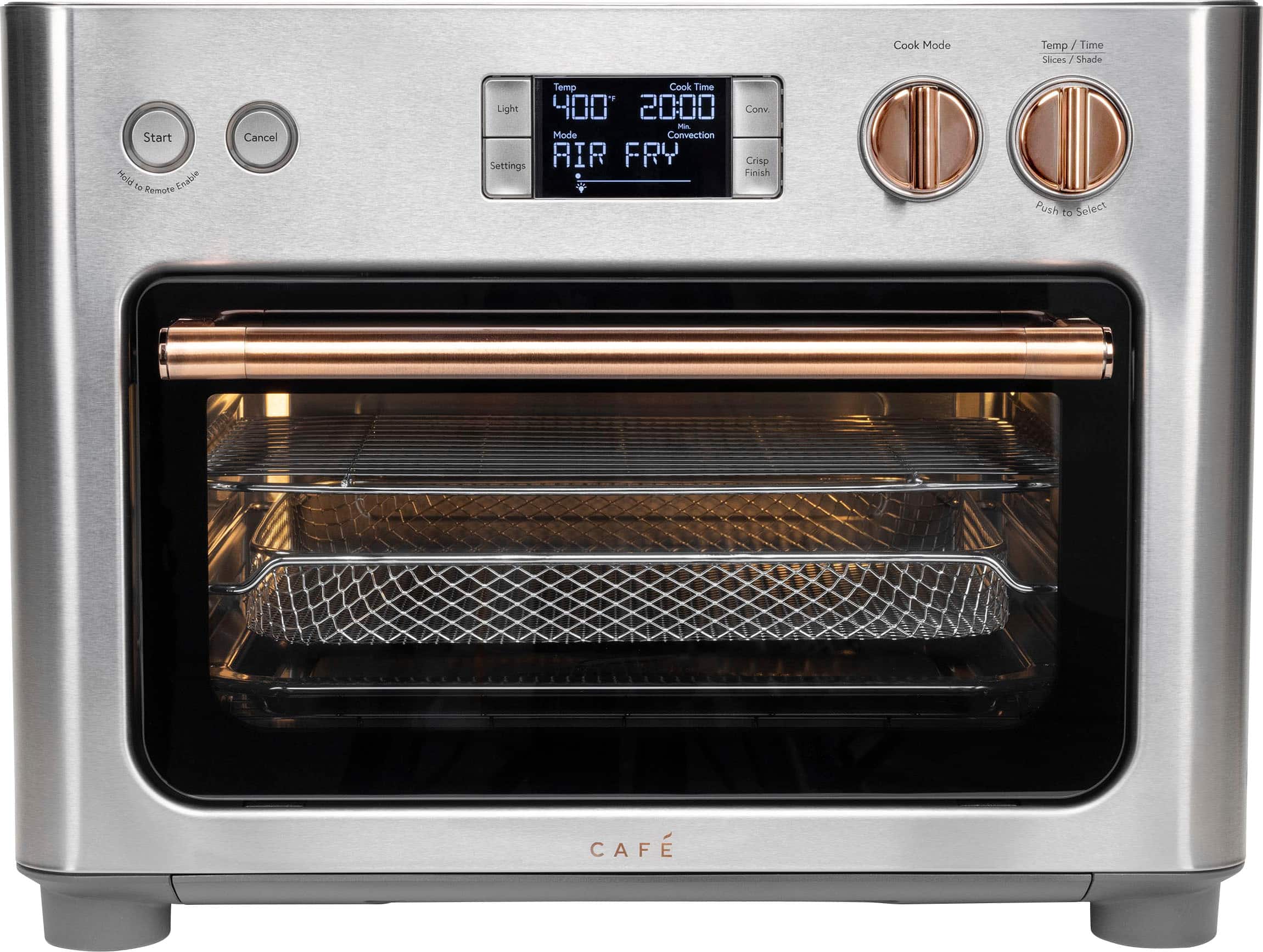 Left. Café - Couture Smart Toaster Oven with Air Fry - Stainless Steel.