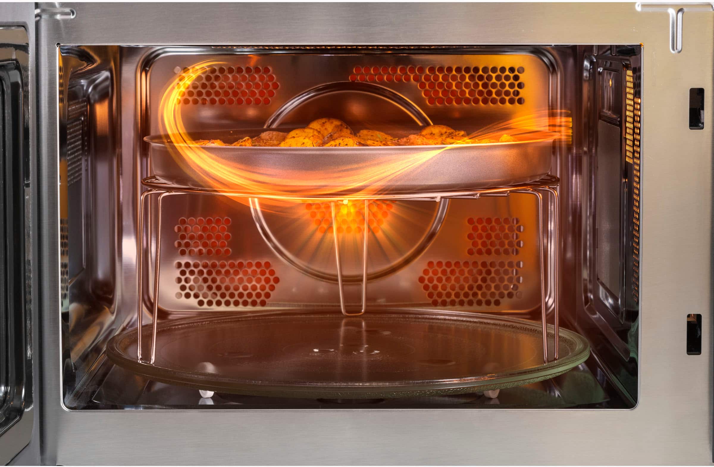 Alt View 14. GE - 1.0 Cu. Ft. Convection Countertop Microwave with Air Fry - Black stainless steel.