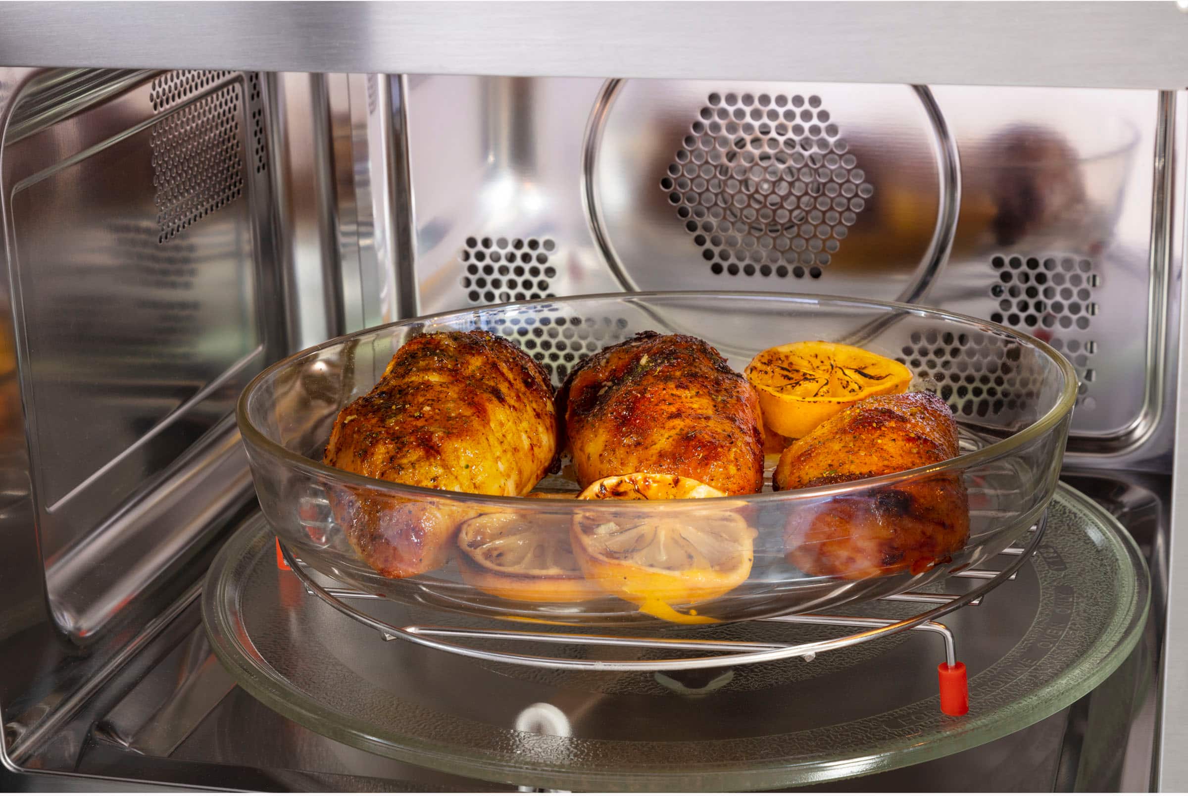 Alt View 17. GE - 1.0 Cu. Ft. Convection Countertop Microwave with Air Fry - Black stainless steel.