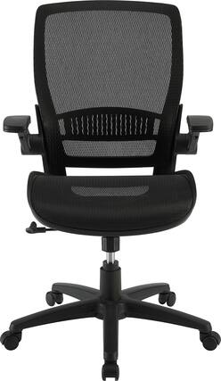 Front. Insignia™ - Ergonomic Mesh Office Chair with Adjustable Arms - Black.