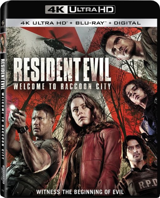Front Standard. Resident Evil: Welcome to Raccoon City [Includes Digital Copy] [4K Ultra HD Blu-ray/Blu-ray] [2021].