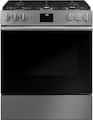 Café - 30 in. Wide 6 Burners 5.6 Cu. Ft. Slide-In Gas Convection Range with Modern Glass, Customizable - Platinum Glass