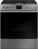 Café - 5.6 Cu. Ft. Slide-In Gas Convection Range with Modern Glass, Customizable - Platinum Glass - Front_Zoom