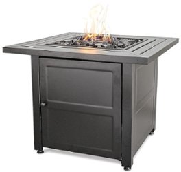 Mr. Bar-B-Q - Outdoor Fire Pit with Steel Mantel - Black - Front_Zoom