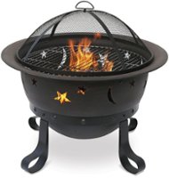 Mr. Bar-B-Q - Firebowl with Stars and Moons - Black - Front_Zoom