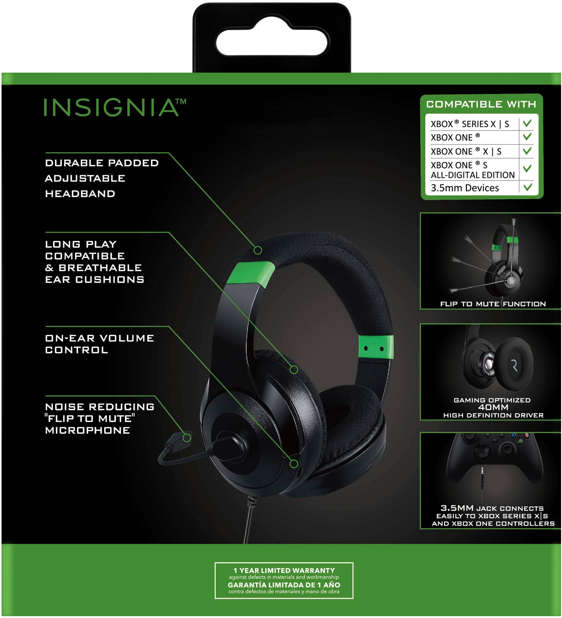 Best Buy Insignia Wired Gaming Headset for Xbox Series X S Xbox