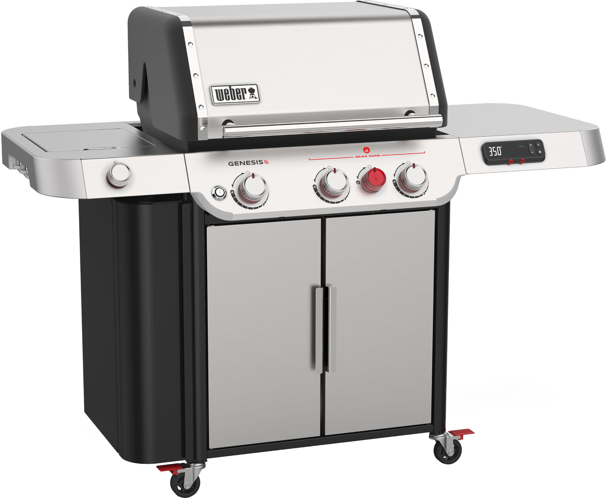 Left View: Weber - Genesis Gas Grill SX-335 Propane Gas Grill - Stainless Steel