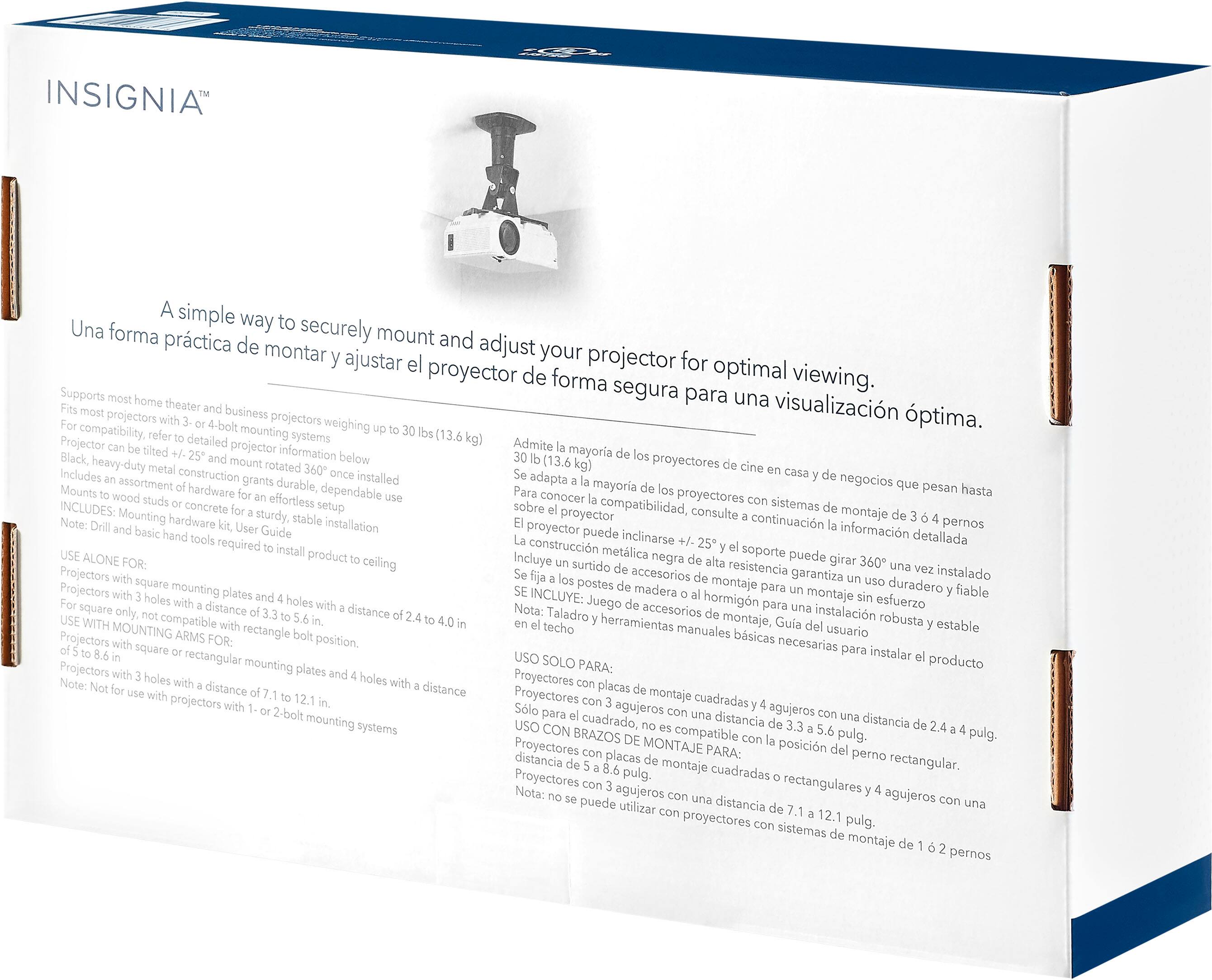 Alt View 13. Insignia™ - Universal Projector Ceiling Mount - Black.