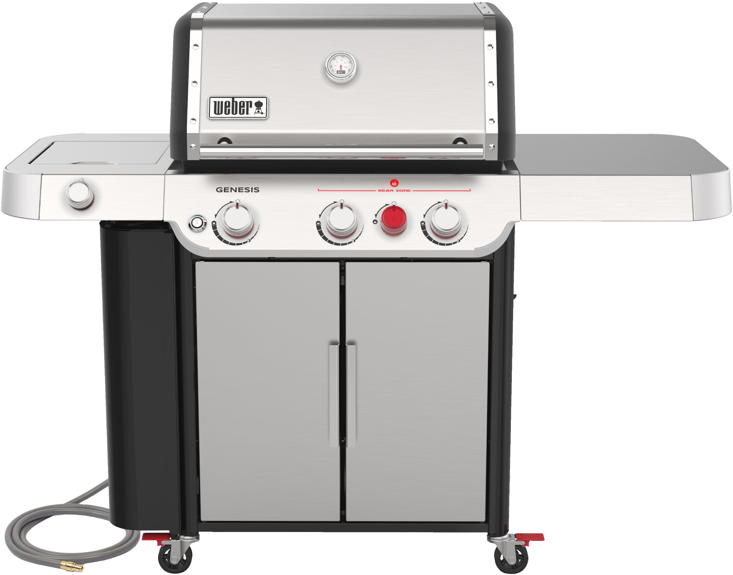 Angle View: Weber - Genesis S-335 Natural Gas Grill - Stainless Steel