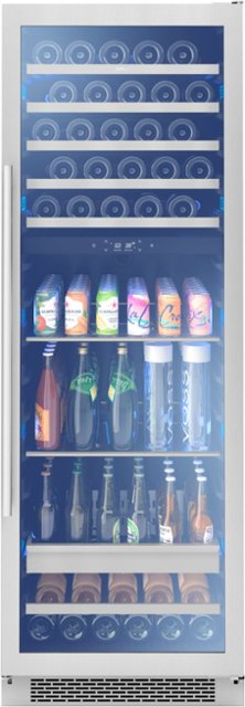 Front Zoom. Zephyr - Presrv 24 in. 59 Bottle 161 Can, Dual Zone Wine and Beverage Cooler - Stainless steel and glass.