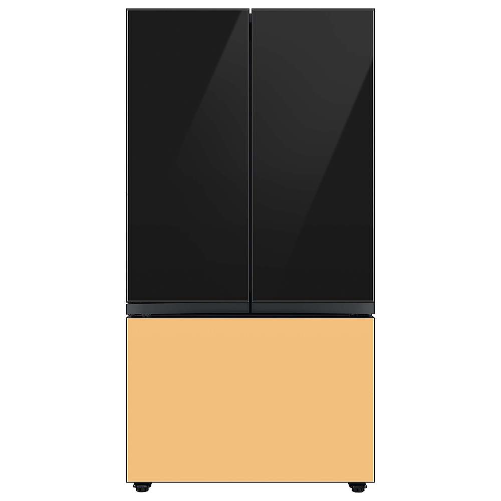 Alt View 15. Samsung - Bespoke 3-Door French Door Refrigerator Panel - Bottom Panel - Sunrise Yellow Glass.