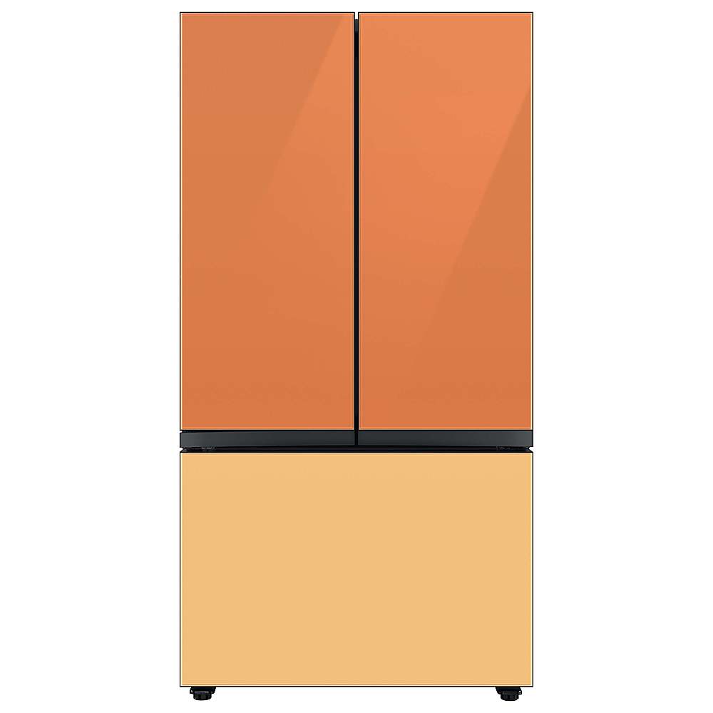 Alt View 20. Samsung - Bespoke 3-Door French Door Refrigerator Panel - Bottom Panel - Sunrise Yellow Glass.