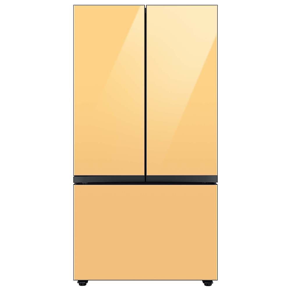 Alt View 21. Samsung - Bespoke 3-Door French Door Refrigerator Panel - Bottom Panel - Sunrise Yellow Glass.