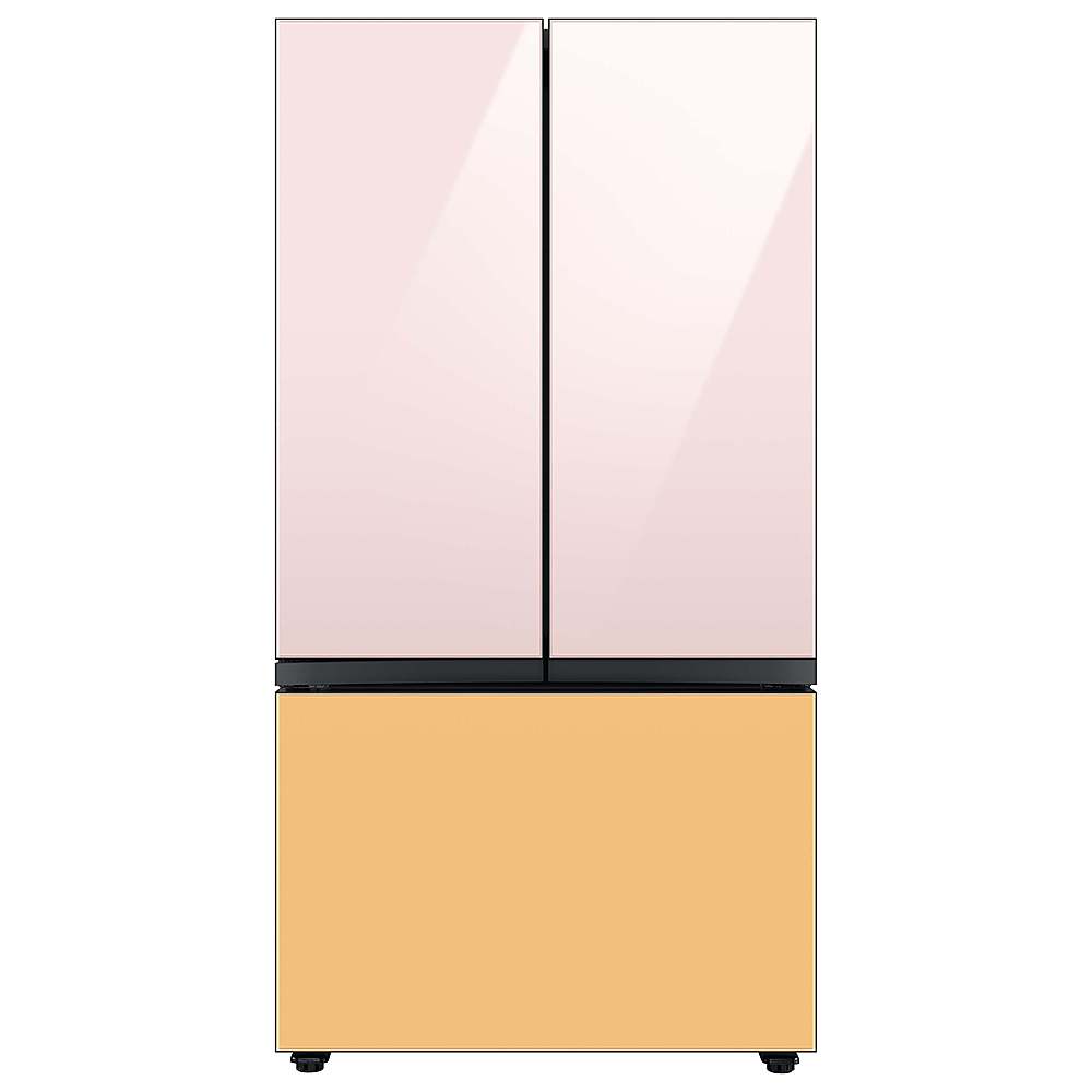 Alt View 22. Samsung - Bespoke 3-Door French Door Refrigerator Panel - Bottom Panel - Sunrise Yellow Glass.