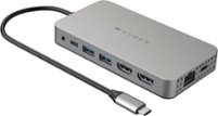 Hyper - HyperDrive Dual 10 Port USB-C Hub, 4K HDMI, Ethernet, 1 USB-C, 2 USB-A, microSD/SD, travel dock for M1/M2/M3 MacBook - Gray - Front_Zoom