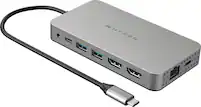 Hyper - HyperDrive Dual 10 Port USB-C Hub, 4K HDMI, Ethernet, 1 USB-C, 2 USB-A, microSD/SD, travel dock for M1/M2/M3 MacBook - Gray - Front_Zoom