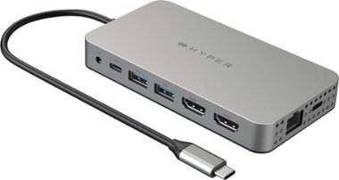 Hyper - HyperDrive Dual 4K HDMI 10-in-1 USB-C Hub for M1/M2 MacBooks - Gray - Front_Zoom