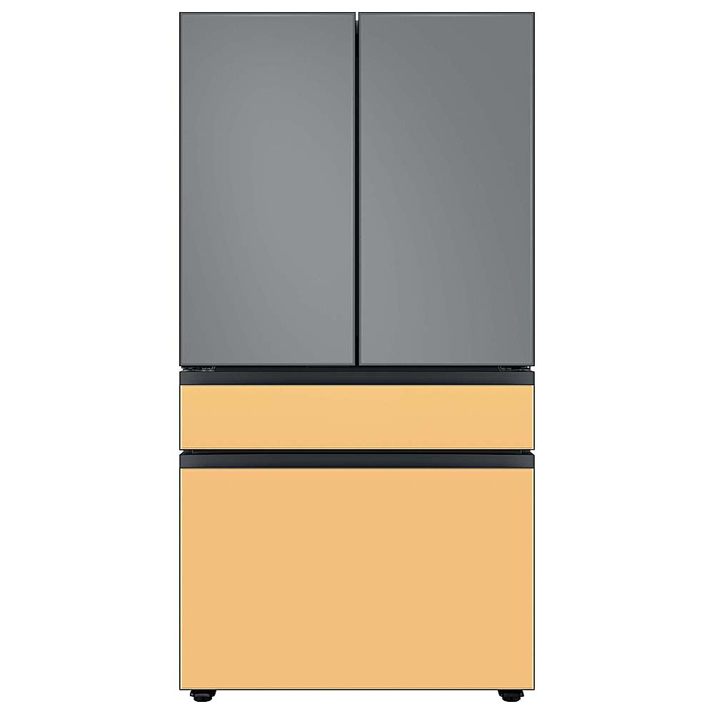 Alt View 13. Samsung - Bespoke 4-Door French Door Refrigerator Panel - Middle Panel - Sunrise Yellow Glass.
