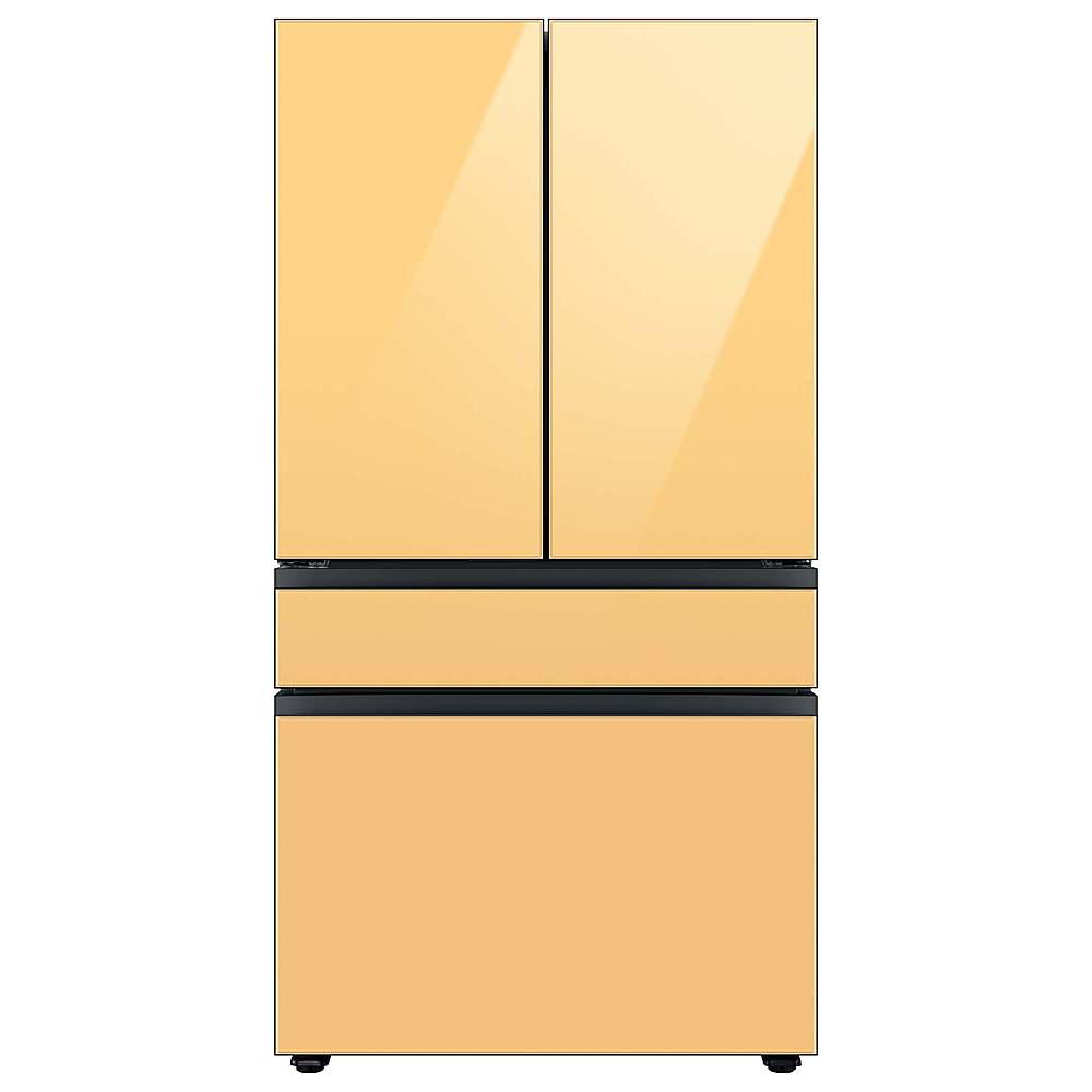 Alt View 21. Samsung - Bespoke 4-Door French Door Refrigerator Panel - Middle Panel - Sunrise Yellow Glass.