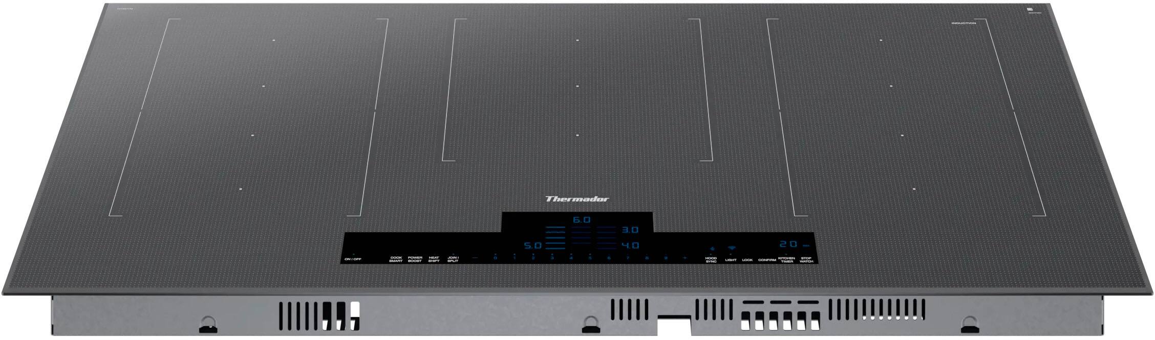 Alt View 11. Thermador - Liberty Series 36" Built-In Electric Induction Cooktop with 5 Elements, Wifi and Frameless Design - Silver.