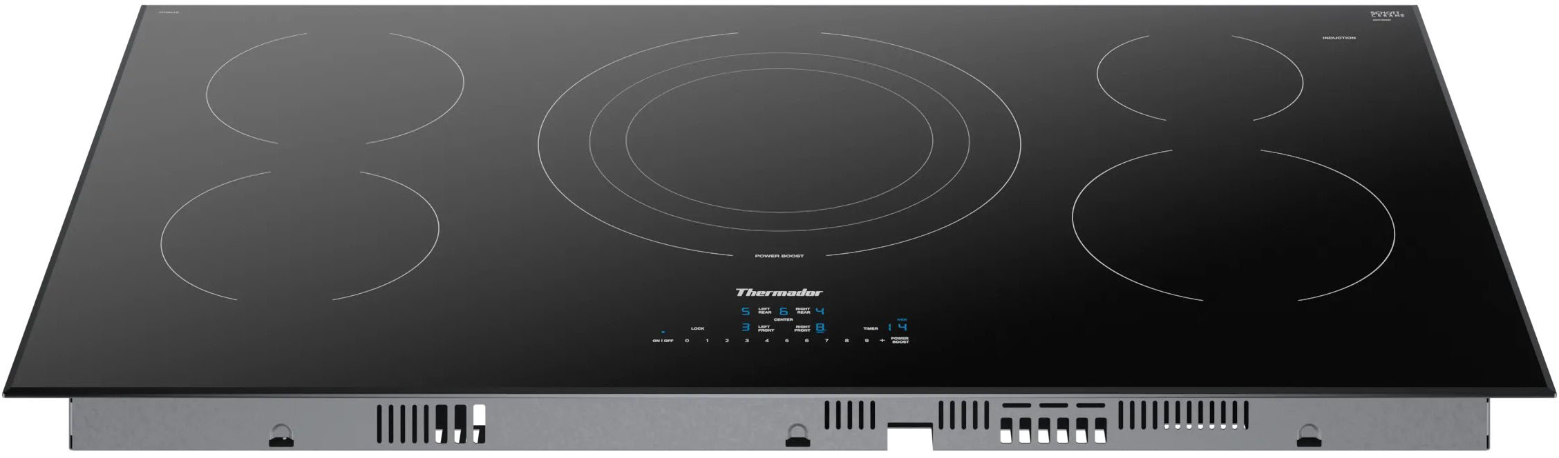 Alt View 11. Thermador - Masterpiece Series 36" Built-In Electric Induction Cooktop with 5 elements and Frameless Design - Black.