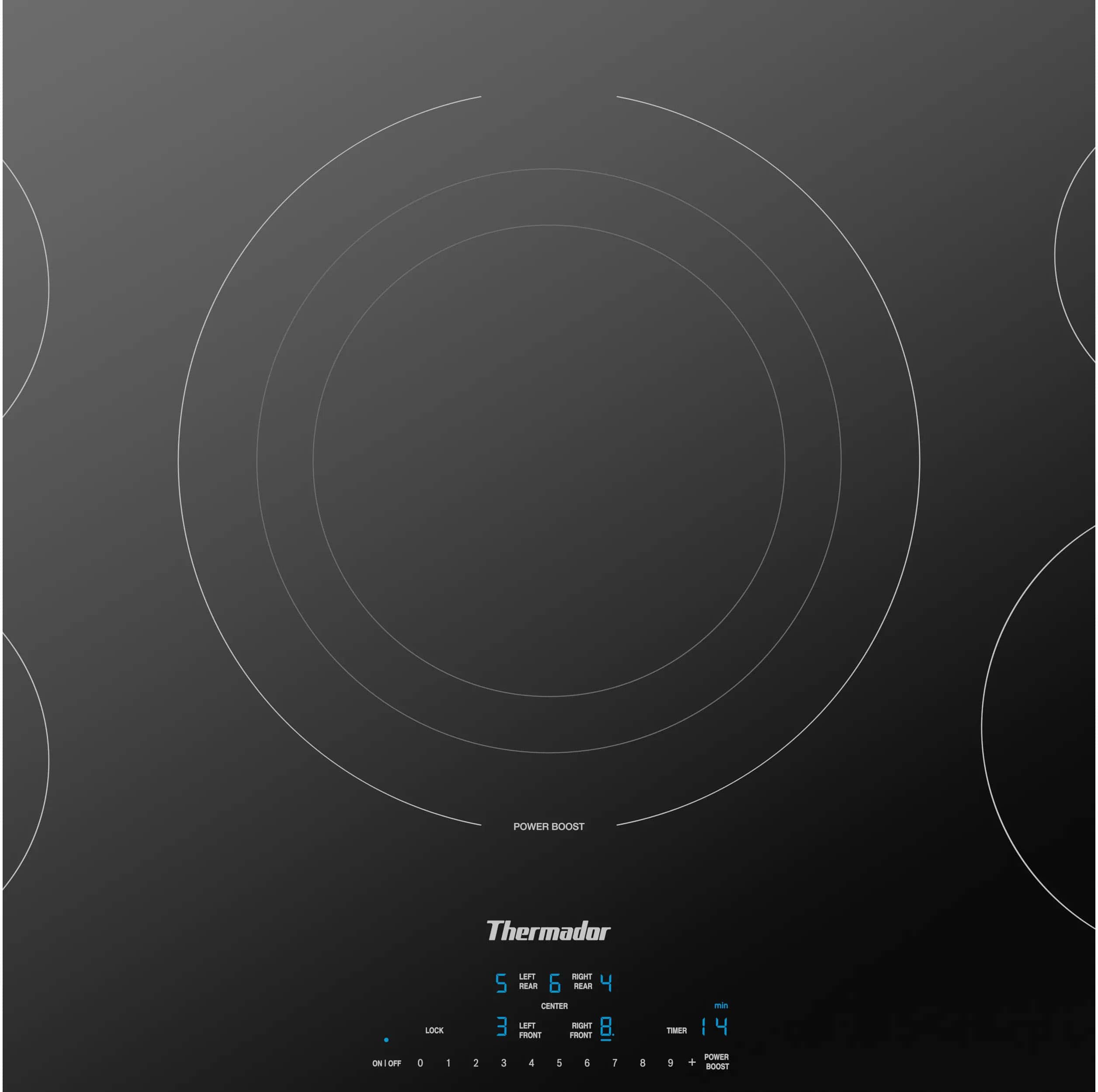 Alt View 13. Thermador - Masterpiece Series 36" Built-In Electric Induction Cooktop with 5 elements and Frameless Design - Black.