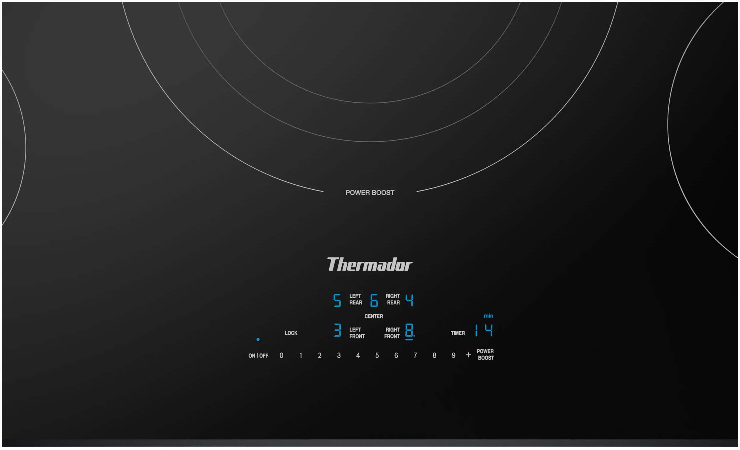 Alt View 14. Thermador - Masterpiece Series 36" Built-In Electric Induction Cooktop with 5 elements and Frameless Design - Black.