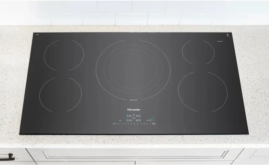 Alt View 16. Thermador - Masterpiece Series 36" Built-In Electric Induction Cooktop with 5 elements and Frameless Design - Black.