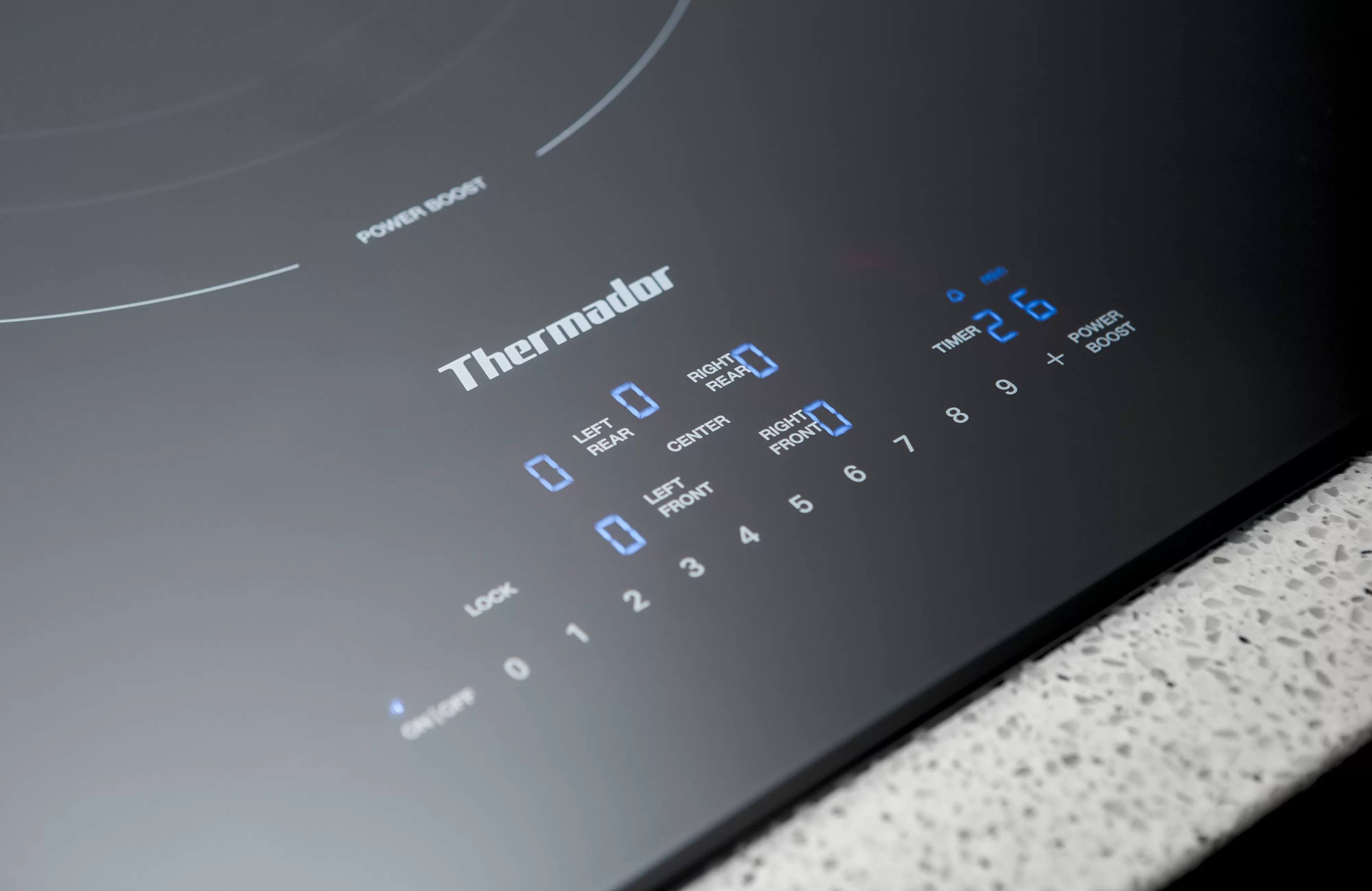 Alt View 18. Thermador - Masterpiece Series 36" Built-In Electric Induction Cooktop with 5 elements and Frameless Design - Black.