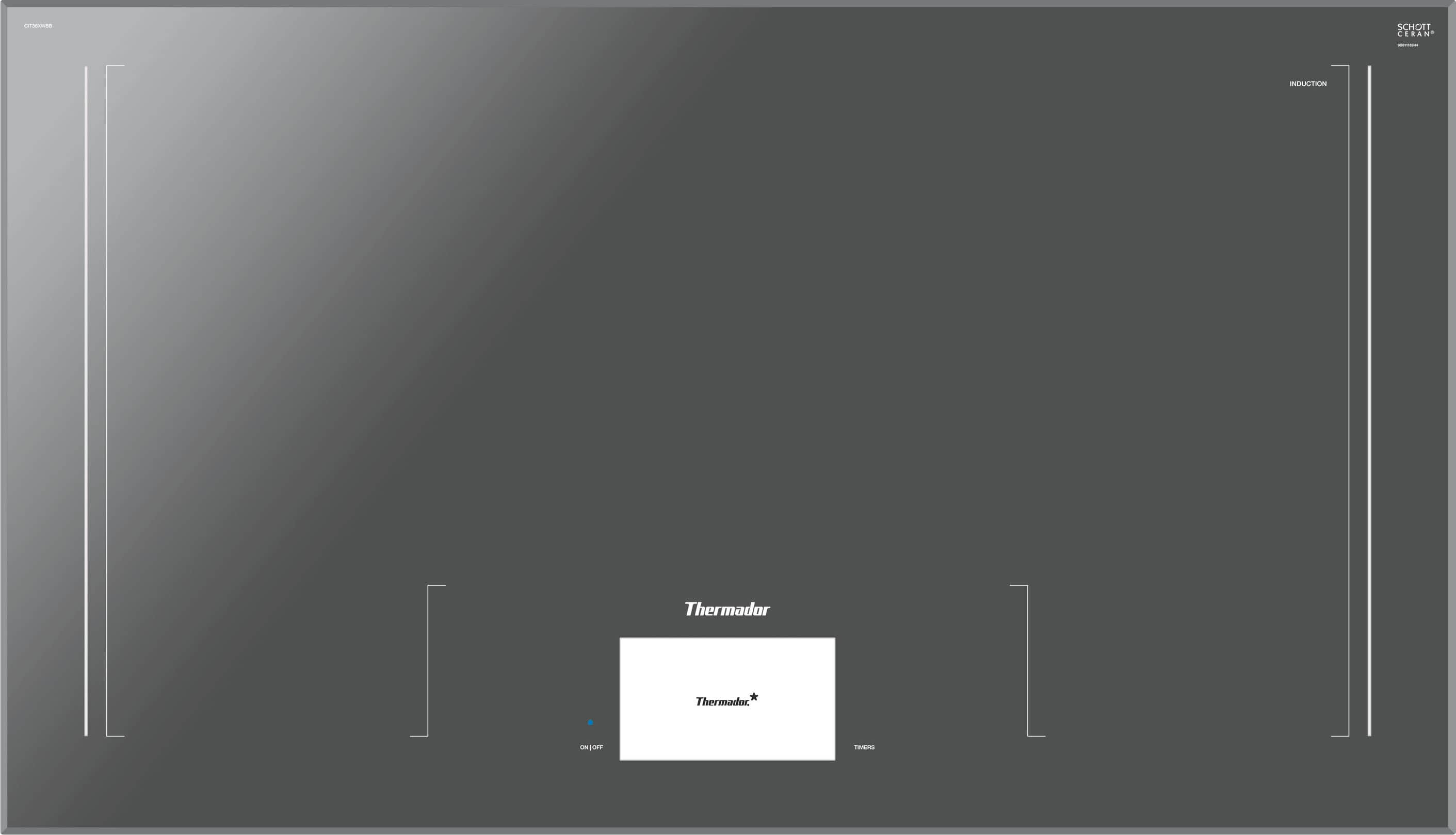 Front. Thermador - Freedom Series 36" Built-In Electric Induction Cooktop with 56-element Freedom Cooking Surface and Wifi - Dark Gray.