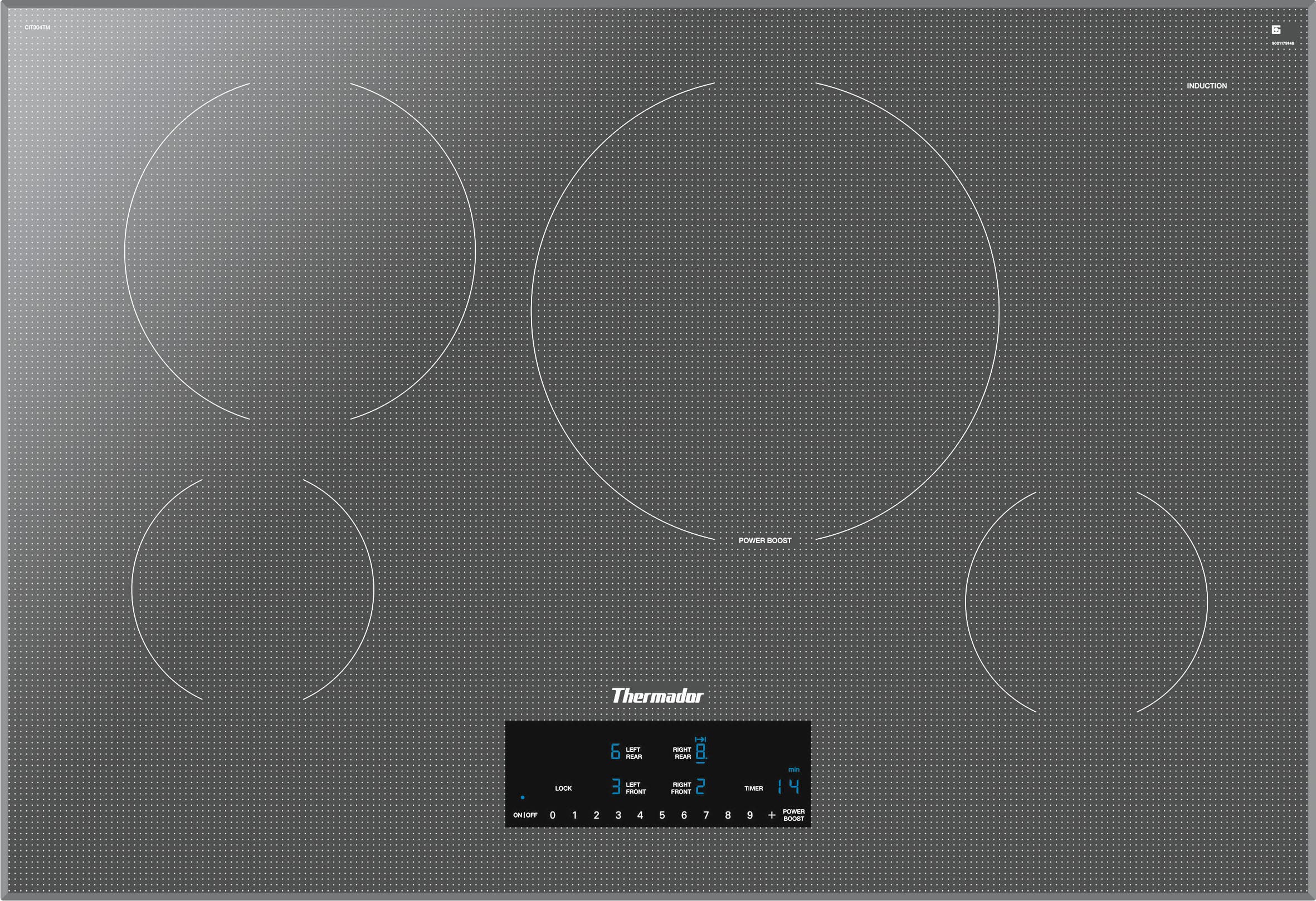 Thermador - Masterpiece Series 30" Built-In Electric Induction Cooktop with 4 elements and Frameless Design - Silver - Front_Zoom