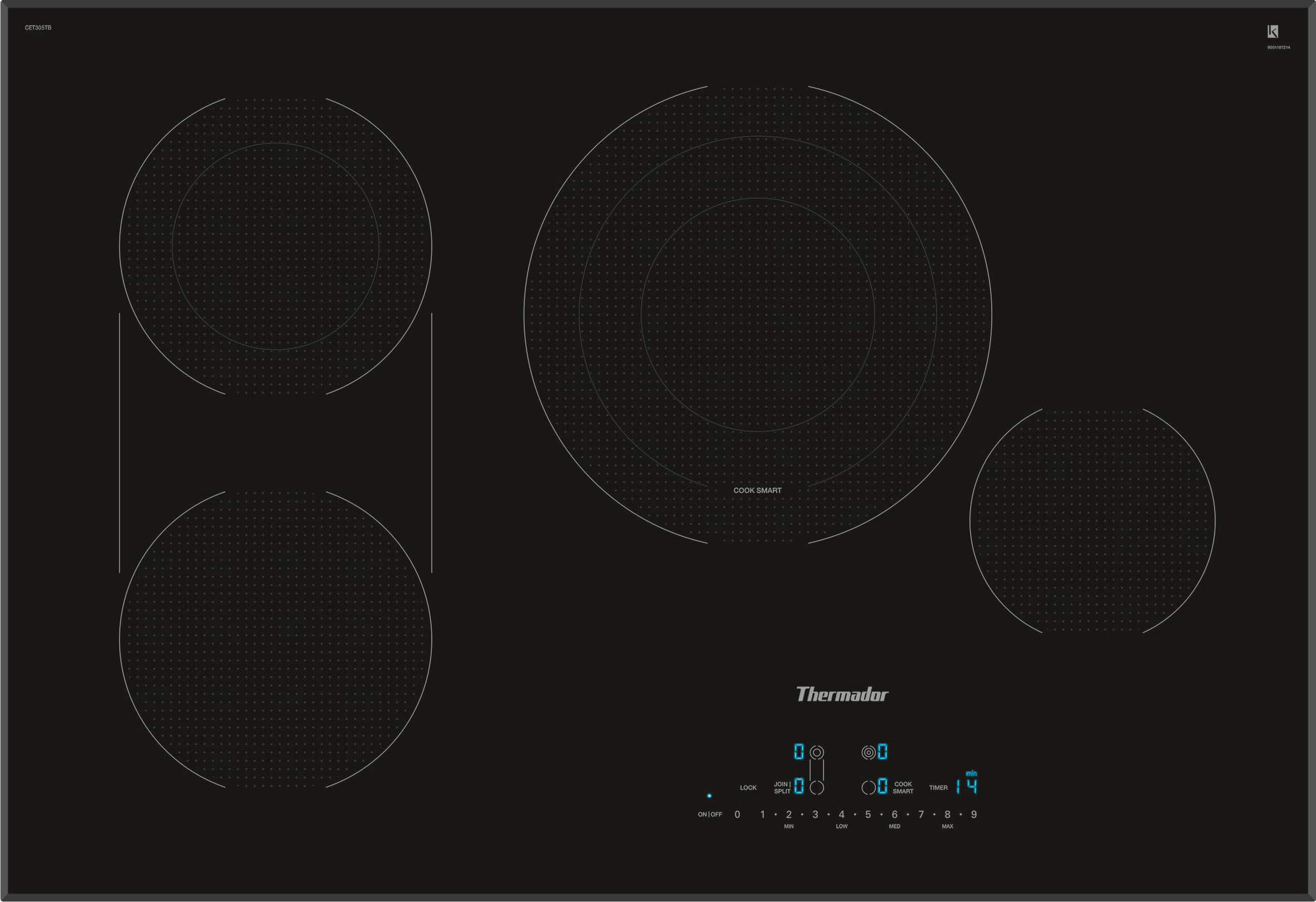 Thermador - Masterpiece Series 30" Built-In Electric Cooktop with 4 elements - Black - Front_Zoom